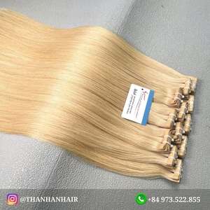 Listo para enviar Venta al por mayor Precio de fábrica Cinta recta de hueso en cabello de color rubio 100% Extensiones de cabello vietnamita de alta calidad - Product Image 3