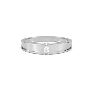 Bague en or blanc contemporain avec diamant de laboratoire pour homme, taille marquise, polissage élégant, parfaite pour le quotidien et les occasions formelles - Product Image 1