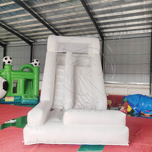 Castillo Inflable Comercial de PVC Blanco de 20 pies, Combo de Juegos Inflables para Niños y Adultos, Tobogán Seco Interior y Exterior, Brincolín Grande - Product Image 3