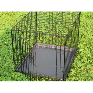 กรงสุนัขแบบพับได้ พกพาสะดวก ทำจากลวดโลหะ ดีไซน์เรียบง่าย ลายเรียบ สำหรับเพาะพันธุ์ พร้อมถาดพลาสติกสำหรับนอน โครงเหล็ก - Product Image 3
