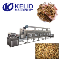 Machine de séchage au micro-ondes entièrement automatique à commande PLC pour larves d'araignées bleues (BSF), insectes et vers de farine, avec certification CE