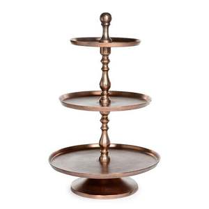 Plato de Postre de Metal, Soporte para Pastel de Acero Inoxidable Martillado con Base Decorativa para Bodas y Eventos - Product Image 2