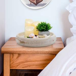 Bol en bois décoratif, bol à pâte en bois de paulownia, bols en bois ronds pour la décoration intérieure, bol en bois fait main rustique - Product Image 3