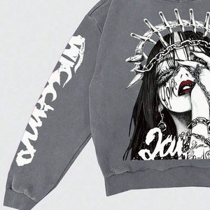 Sweat-shirt à capuche unisexe imprimé sérigraphie, streetwear tendance, pour production en gros personnalisée - Product Image 5