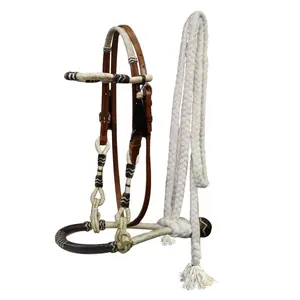 Saman Exports Top Quality Rawhide Core Show Headstall With A Cotton Reins Wholesale Manufacturer