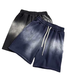 Custom Screen Print Shorts Dtg Printing Sweat Stone Wash Shorts for Men Raw Hem Drawstring Cotton Vintage Acid Washed Shorts - Product Image 5