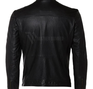 แจ็กเก็ตหนังแท้สำหรับผู้ชาย, แจ็กเก็ตแฟชั่นมีซิปอบอุ่นเหมาะสำหรับใส่ในฤดูหนาว - Product Image 6