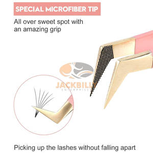 Embouts en fibre de logo personnalisé Pince à épiler d'extension de cils en acier inoxydable de qualité supérieure Ensemble de pinces à cils professionnelles pour un confort de précision - Product Image 2