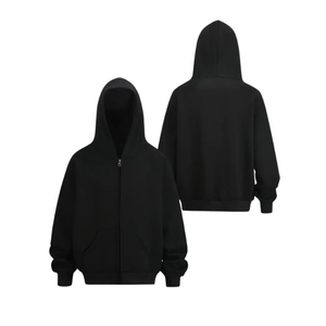 Sweat-shirt à capuche zippé graphique personnalisé pour hommes 100% coton bouffée impression coupe surdimensionnée automne saison tailles XS 6XL 3D Dot Logo pull pardessus - Product Image 5