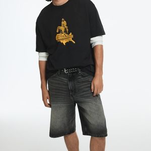 เสื้อยืดกีฬาแขนสั้นผ้าฝ้ายโพลีเอสเตอร์โอเวอร์ไซซ์เสื้อเปล่าแบบเรียบ - Product Image 6