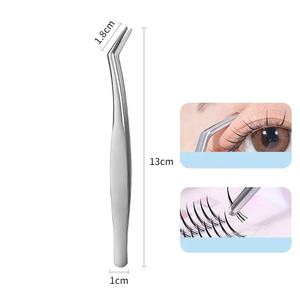 Juego de pinzas para pestañas de acero inoxidable, herramienta para cejas precisa y duradera - Product Image 5