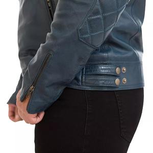 Veste en cuir pour homme de haute qualité, col montant, moto, veste légère en simili cuir, vêtements d'extérieur pour homme - Product Image 2