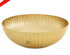 Tazón de chocolate de acero inoxidable de metal con acabado dorado de forma redonda para restaurante y bar de hotel - Product Image 1