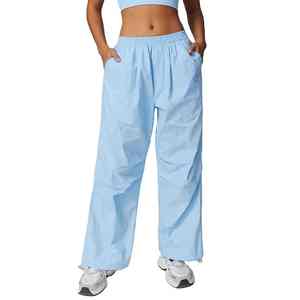 Joggers pour femmes avec poches latérales Taille haute Elastique pour vêtements de nuit de salon ou vêtements de plein air décontractés - Product Image 4
