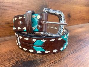 Nouvel arrivage de ceintures florales occidentales en cuir véritable usinées à la main et peintes à la main Ceintures unisexes en cuir véritable usiné à la main - Product Image 3