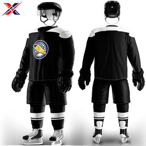 Uniforme de hockey sur glace pour hommes de haute qualité noir blanc design personnalisé vêtements de sport entièrement respirants personnalisation de l'équipe Offre Spéciale - Product Image 5