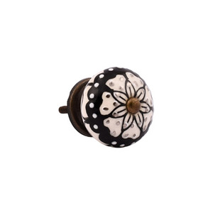 2025 <b>Furniture</b> Accessories Luxury Ceramic <b>Knobs</b> Black & White Color Premium Quality Modern Wardrobe Door <b>Handles</b> for Sale - Product Image 1