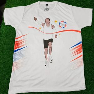 T-shirt de sport blanc pour homme, col rond, léger et respirant, fournisseur en gros au meilleur prix - Product Image 4