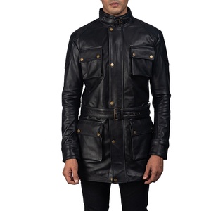 Nouveauté Manteau pour homme à la mode avec logo personnalisé Manteau en cuir respirant de dernière conception avec bouton de décoration grande taille - Product Image 1