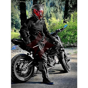 Chaqueta de Motocicleta Unisex Transpirable y Protectora de Cuero/Poliéster, Armadura de Seguridad Personalizable, para Todas las Estaciones, Doble Propósito, Aventura - Product Image 3