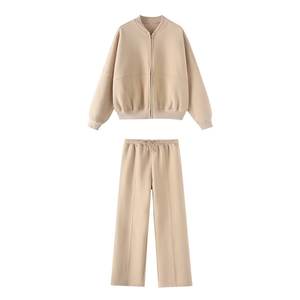 Ensemble 2 pièces pour femmes, veste zippée sans capuche, sweat-shirts avec pantalon de survêtement, ensembles de survêtement - Product Image 4