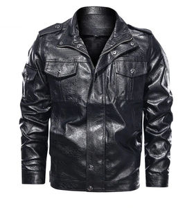 Veste en cuir d'agneau véritable pour homme 2026, col montant, respirante, coupe-vent, écologique, style décontracté urbain - Product Image 1