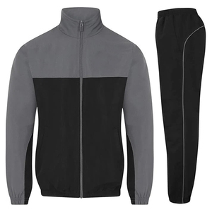 Survêtements d'entraînement de football d'hiver pour hommes de bonne qualité, couleur gris noir, manches longues, design personnalisé, 2 en 1, antibactérien, respirant - Product Image 1
