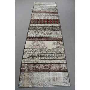 2,9x9,4 ft Turkish Rug, Vintage <b>Runner</b> Rug, <b>Red</b> Blue Moroccan Rug - Product Image 1