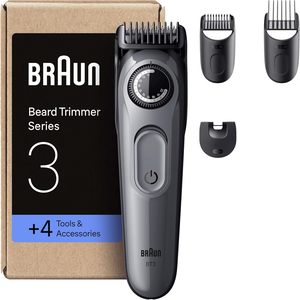Braun râu tông đơ loạt 3, + 4 công cụ tạo kiểu, lưỡi siêu sắc nét, Thời gian chạy 50 PHÚT, 40 độ dài, bt3525, màu xám - Product Image 1