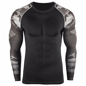 เสื้อ rashguard ของผู้ชายที่มีรูปร่างกำหนดเองระบายอากาศได้แขนยาวขนาดใหญ่พิเศษเสื้อแรชการ์ดพิมพ์โลโก้ตามสั่ง - Product Image 1