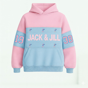 แจ็คแอนด์จิลจากอเมริกาเสื้อผ้ากรีกแบบสวมศีรษะโอเวอร์ไซส์ทำจากผ้าฝ้ายโพลีเอสเตอร์ปักลายแบบปรับแต่งได้ - Product Image 1