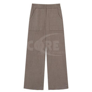 Pantalon de survêtement droit ample pour femmes avec taille élastique respirante personnalisé en gros dames décontracté pantalon à jambes larges pour l'hiver - Product Image 5