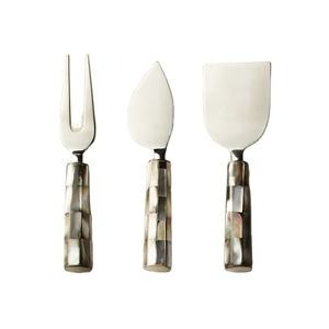 Ensemble d'outils de service de fromage en acier inoxydable de haute qualité couteau fait à la main fourchette acrylique bambou poignées haut - Product Image 4