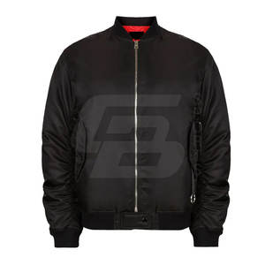 Abrigo de invierno ajustado informal de estilo callejero para hombre, chaqueta Bomber gruesa con cuello levantado, cortavientos de Color negro - Product Image 1