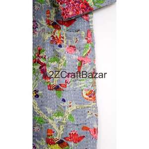 Veste kimono Kantha élégante, matelassée, en coton imprimé à la main, tenue de fête élégante, respirante, kimono élégant pour femmes - Product Image 2