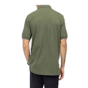 Polo à boutons pression régulier en coton uni pour hommes Polo texturé en coton uni Polo à boutons pression olive - Product Image 2