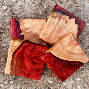 Sous-verres en résine époxy et bois Sous-verres époxy faits à la main Napperons Personnalisés de haute qualité Bois d'acacia et résine époxy Sous-verres à thé - Product Image 6