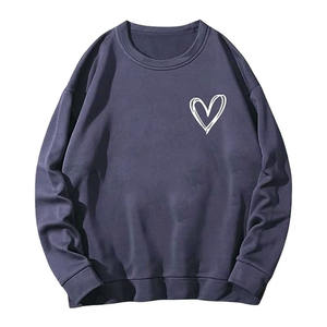 Women's 100% Cotton Luxury Winter Lined Front Embroidered Oversized Crewneck Embossed Custom Logo Hoodie <b>Sweatshirt</b> for Women - Product Image 5