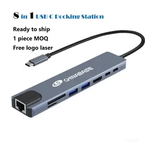 USB C Hub 8 In 1 tip C 3.1 için 4K HDMI adaptörü SD/TF kart okuyucu PD hızlı şarj Macbook Air için