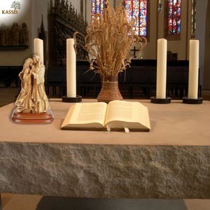 Sculpture de la Sainte Famille en bois d'olivier sculptée à la main, 35 cm, figurine religieuse chrétienne, fabriquée à la main à Bethléem - Product Image 6