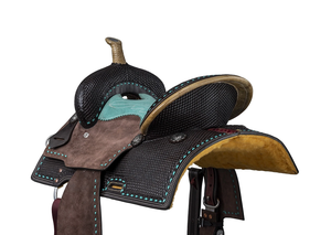 Juego de tachuelas de cuero genuino de primera calidad, monturas de carreras occidentales e inglesas para montar a caballo - Product Image 4