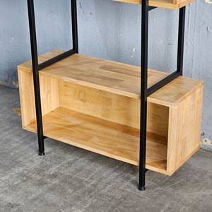 Étagère décorative à 3 niveaux Vernon avec tiroirs 80x32x128 cm Supports de rangement en acier pour salon ou cuisine KS68072 - Product Image 4