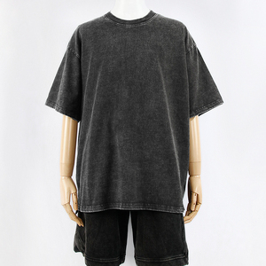 Men's Clothes Oversized <b>T</b>-<b>Shirt</b> 100% Cotton Street Wear Hip Hop <b>Black</b> Acid Wash Custom Logo Vintage Men's <b>T</b>-<b>shirts</b> - Product Image 1