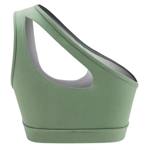 Venta caliente Activewear Sujetadores deportivos Alta elasticidad Nylon Halter Neck Backless Sujetador de yoga sin costuras - Product Image 4