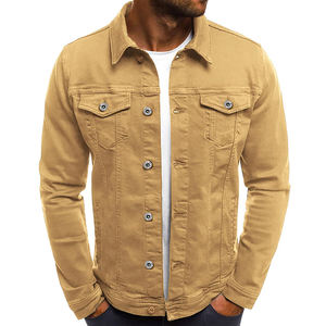 Wholesale <b>Men</b> <b>Trucker</b> Denim <b>Jacket</b> | Solid Orange Casual Street Style Jean <b>Jacket</b> Custom <b>Trucker</b> Jean <b>Jacket</b> Bulk Supply - Product Image 5