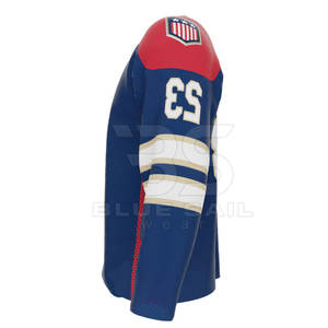 Club Level Ice Hockey Jersey Featuring V Neck Collar And <b>Athletic</b> Fit Stretch Fabric Hockey Jersey - Product Image 6