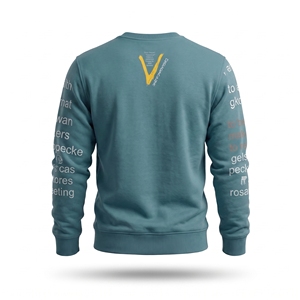 เสื้อสเวตเชิ้ตคอกลมผู้ชาย สีเขียวอมฟ้า ทรงปกติ พิมพ์ลาย สวมใส่สบายๆ สำหรับฤดูใบไม้ร่วง พิมพ์ลายด้วยเทคนิคฮีททรานเฟอร์ ผ้าฝ้าย 100% - Product Image 2