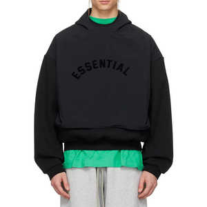 เสื้อสเวตเตอร์มีฮู้ดของผู้ชายเสื้อครอปมีฮู้ดลายนูน100% ผ้าฝ้าย - Product Image 1