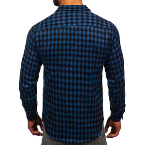Chemise en flanelle d'extérieur pour hommes en carreaux curry avec empiècements occidentaux fermeture à pression sur le devant et deux poches poitrine - Product Image 6