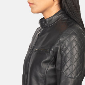 Veste d'hiver en cuir véritable pour femmes, manches longues, respirantes, col rabattu, haute qualité, couleurs et tailles personnalisables. - Product Image 6
